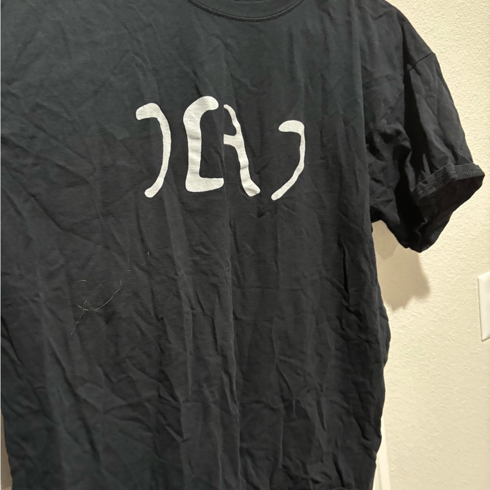 Gildan Black Tee with White Graphic